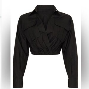 NWT A.L.C. Corbin Elegant Black Cropped Top size 4